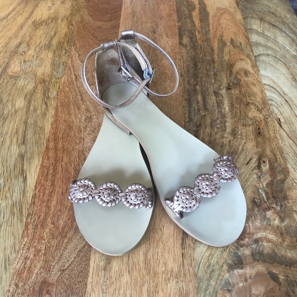 Jack Rogers Rose Gold Ankle Strap Sandals (8.5)